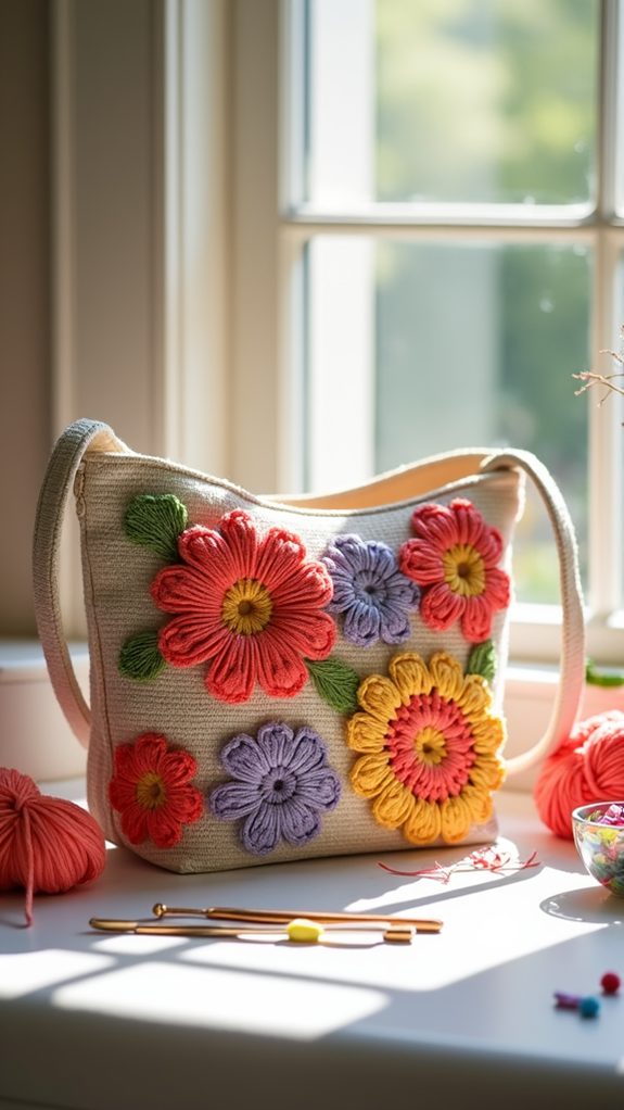 floral design shoulder bag