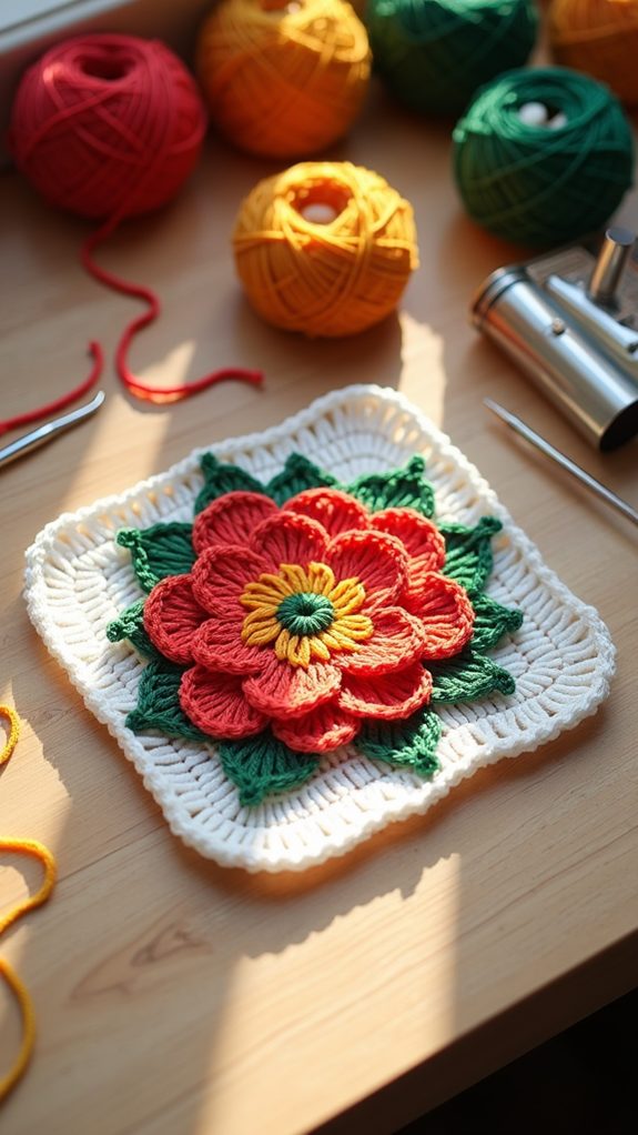 floral patterned square design