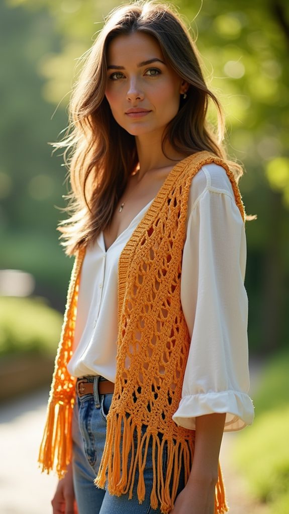 fringe crochet vest design