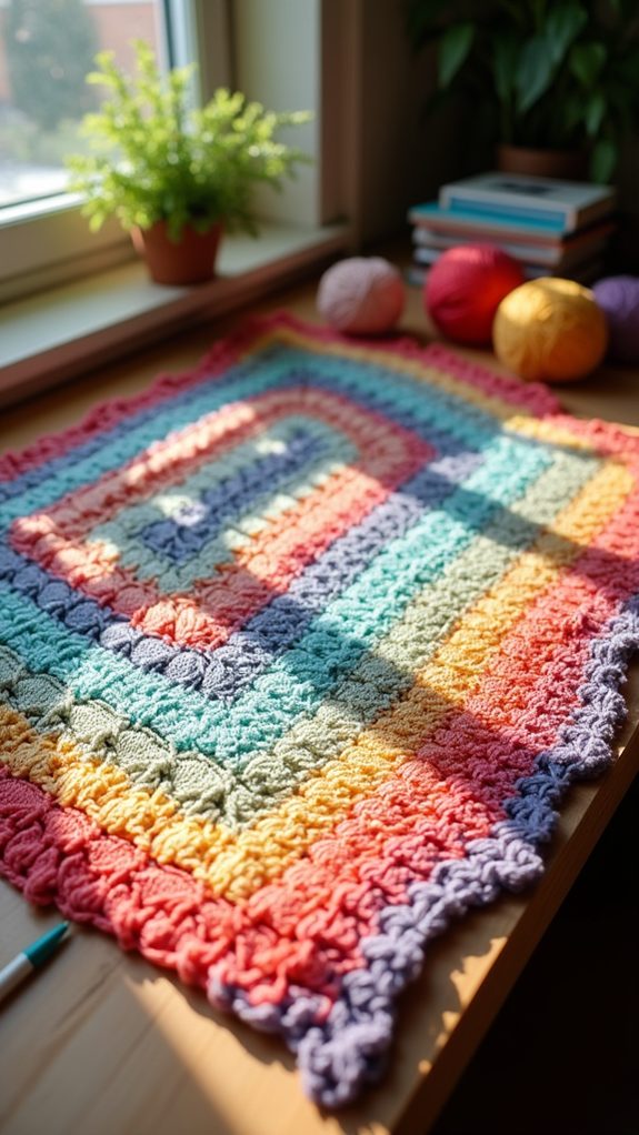 fringed afghan textile design