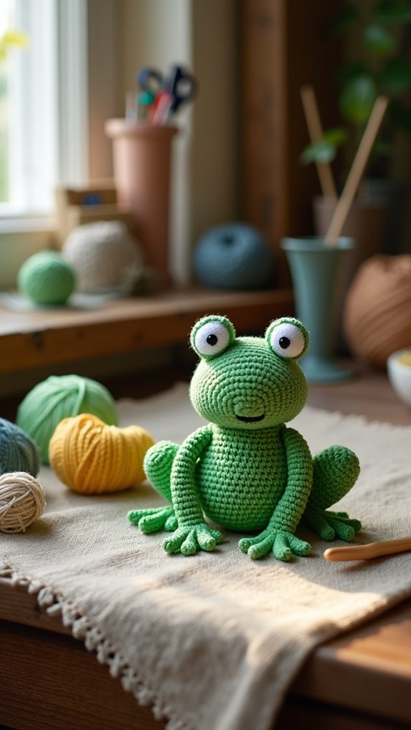 frog themed fabric art