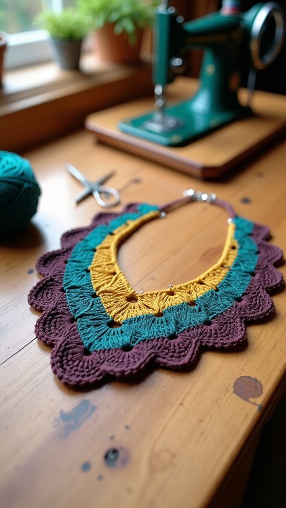 geometric crochet necklace design