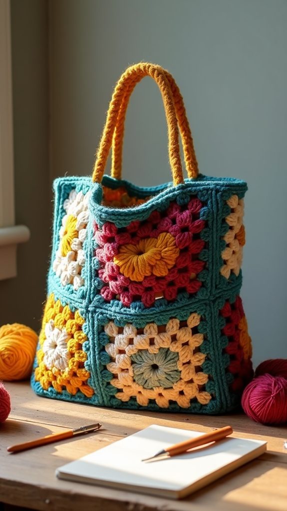 geometric patterned granny purse