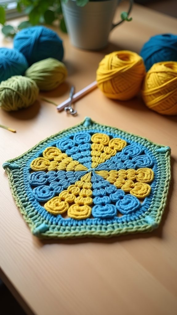 geometric shapes fabric art