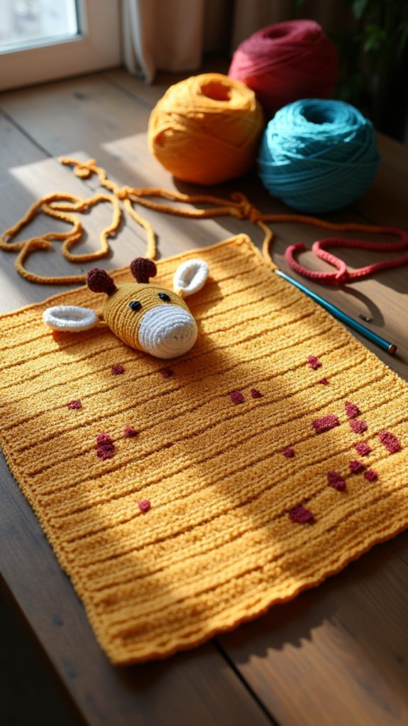 giraffe themed blanket design