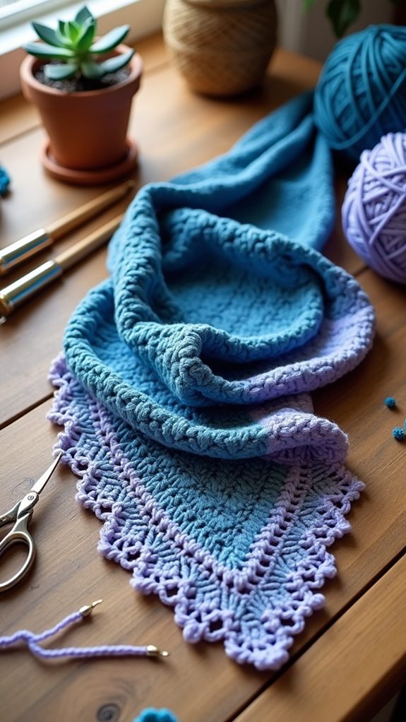 gradient crochet bandana design