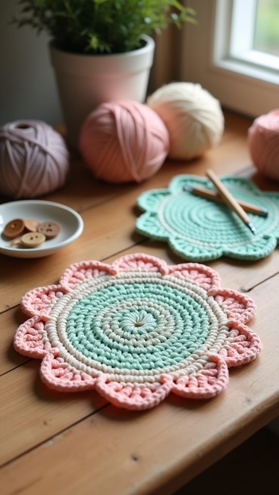 gradient crochet coaster design