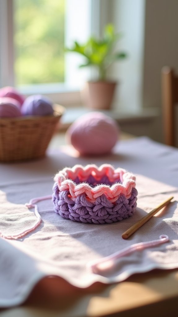 gradient crochet ring design