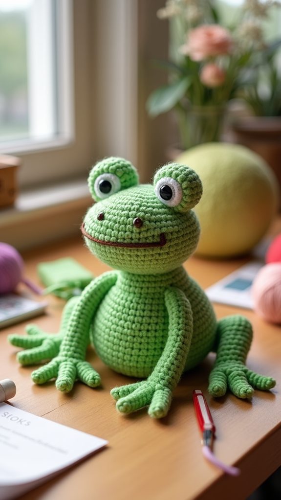 green amphibian hand toy