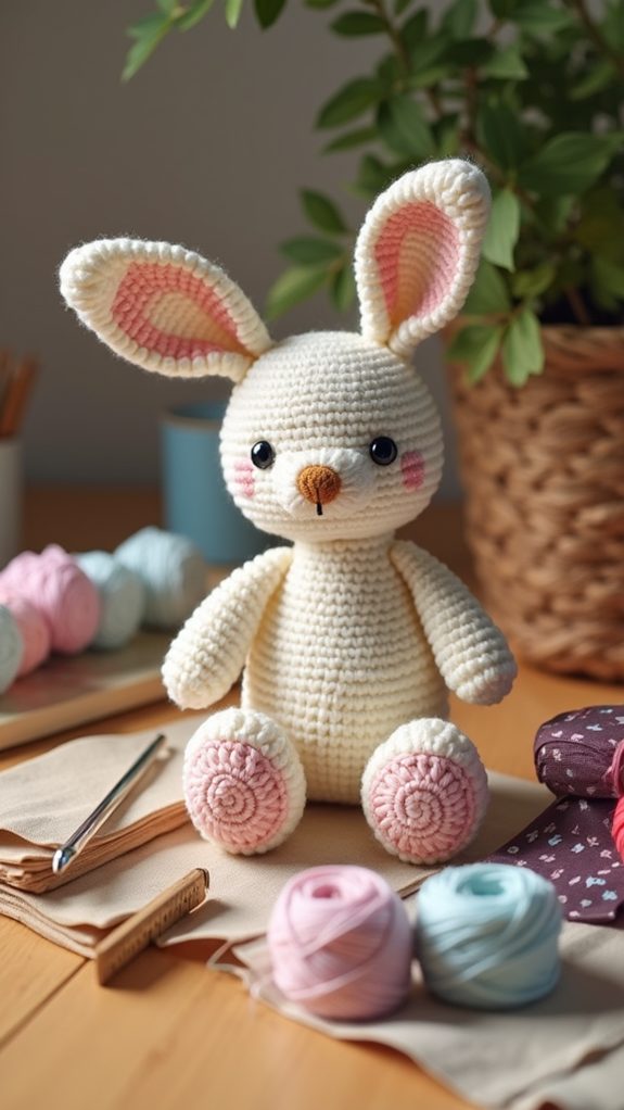 handcrafted crochet bunny toy