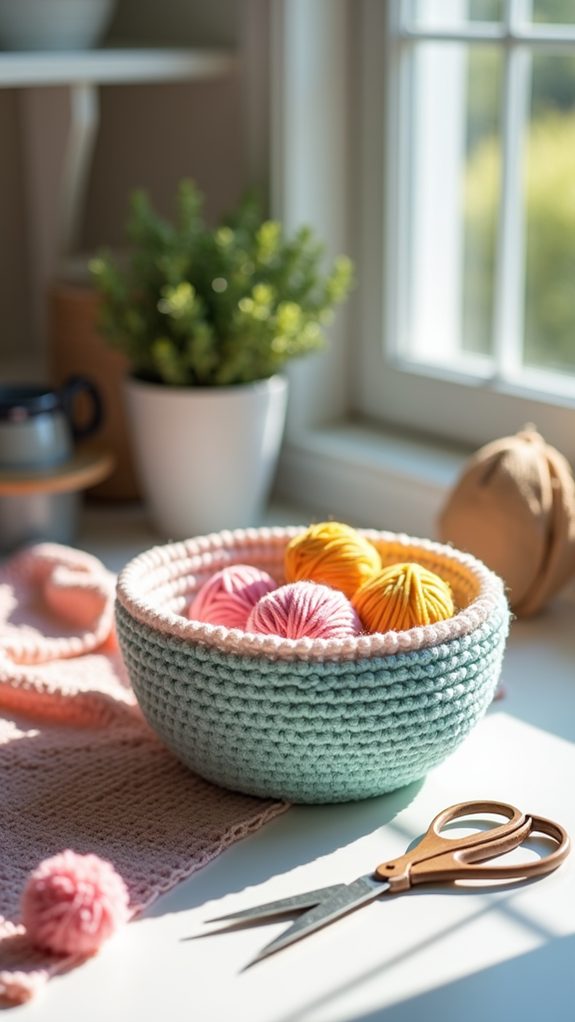 handmade cotton crochet bowl