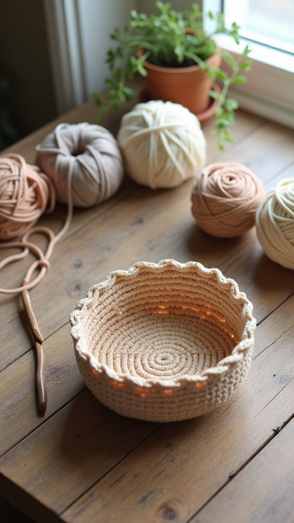 handmade cozy crochet bowl