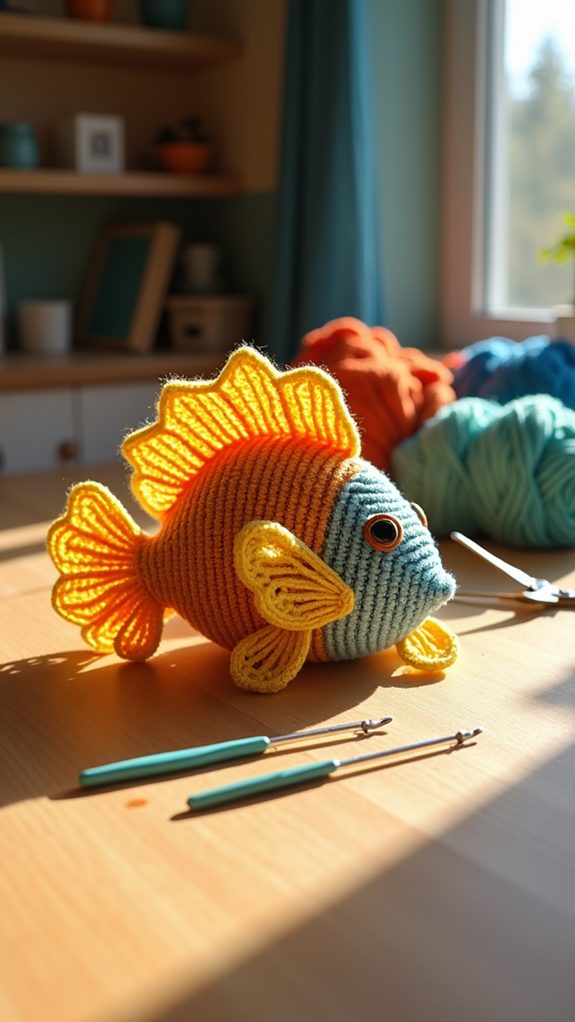 handmade crochet angelfish design