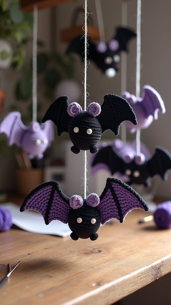 handmade crochet bat mobile