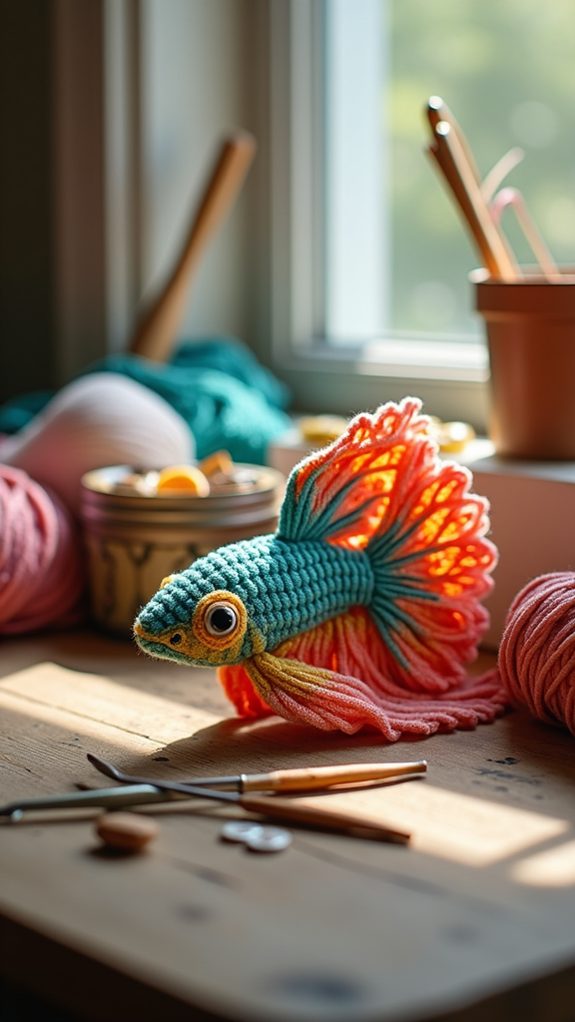 handmade crochet betta fish