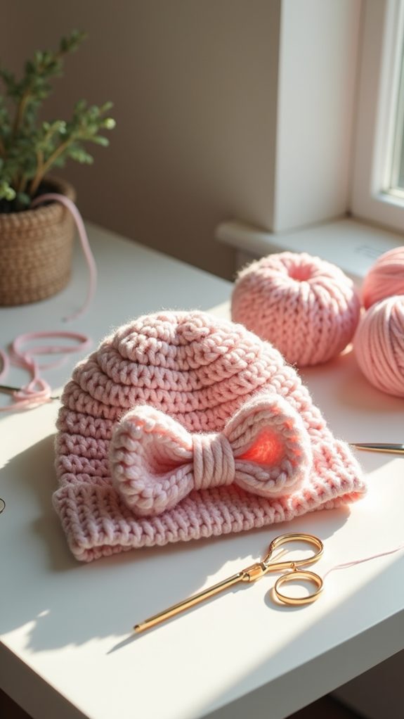handmade crochet bow hat