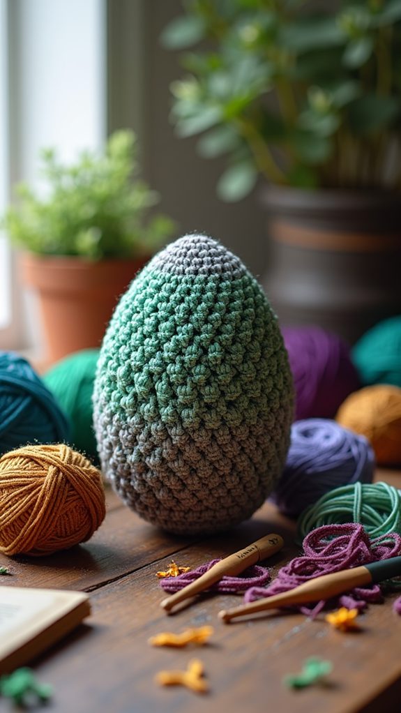 handmade crochet dragon egg
