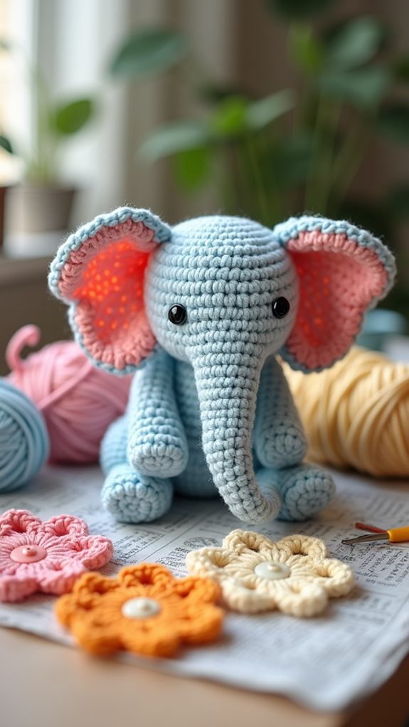 handmade crochet elephant pouch