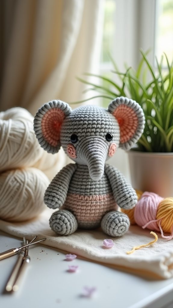 handmade crochet elephant toy