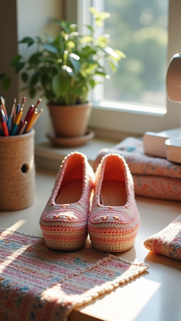 handmade crochet footwear design