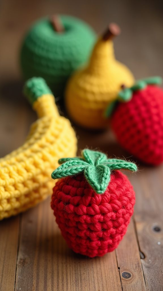 handmade crochet fruit set