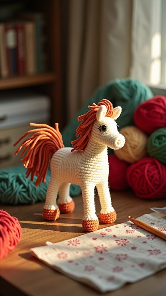handmade crochet horse ornament