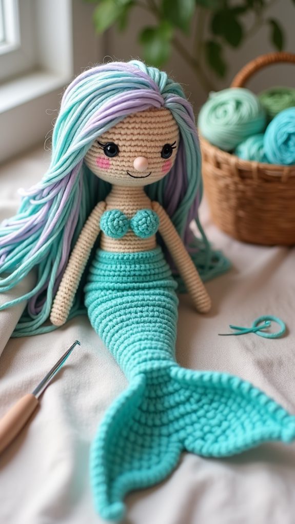 handmade crochet mermaid toy