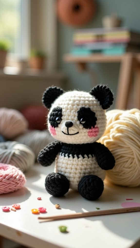 handmade crochet panda ornament