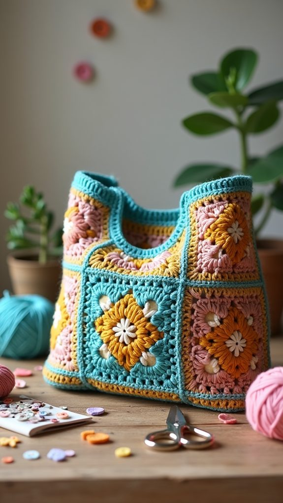 handmade crochet shopping bag