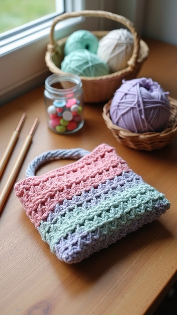 handmade crochet storage bag