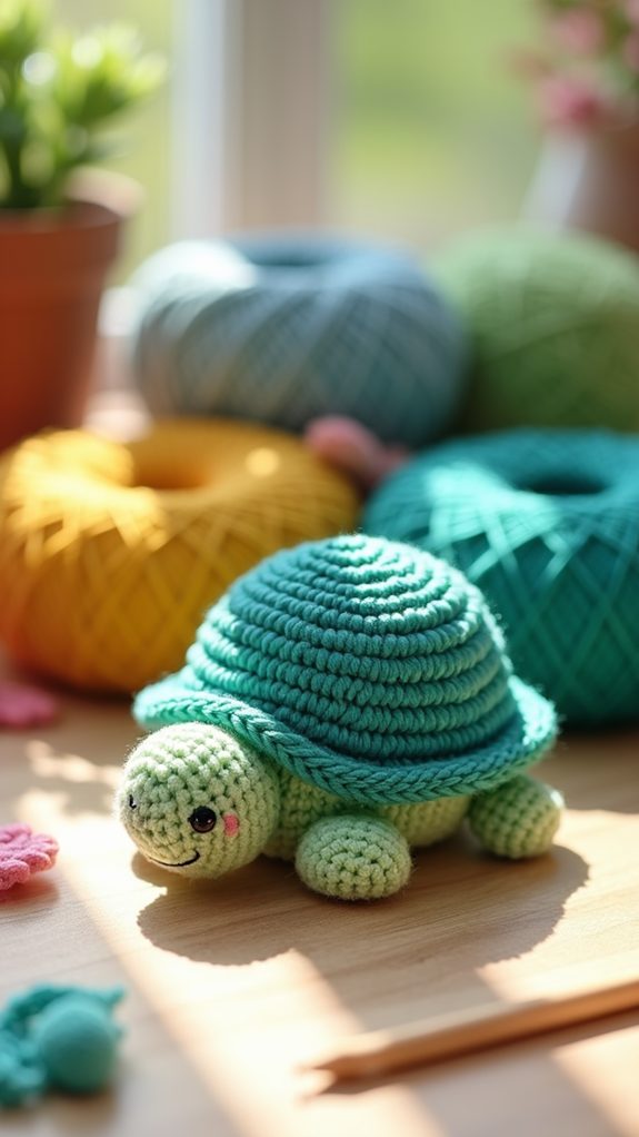 handmade crochet turtle toy
