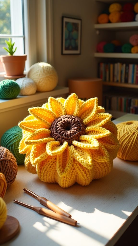 handmade floral cushion design