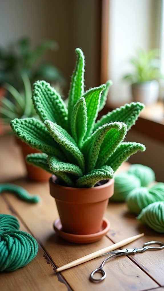 handmade jade plant crochet