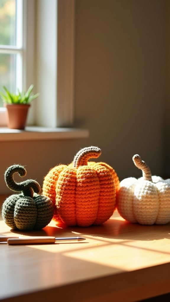 handmade pumpkin crochet set