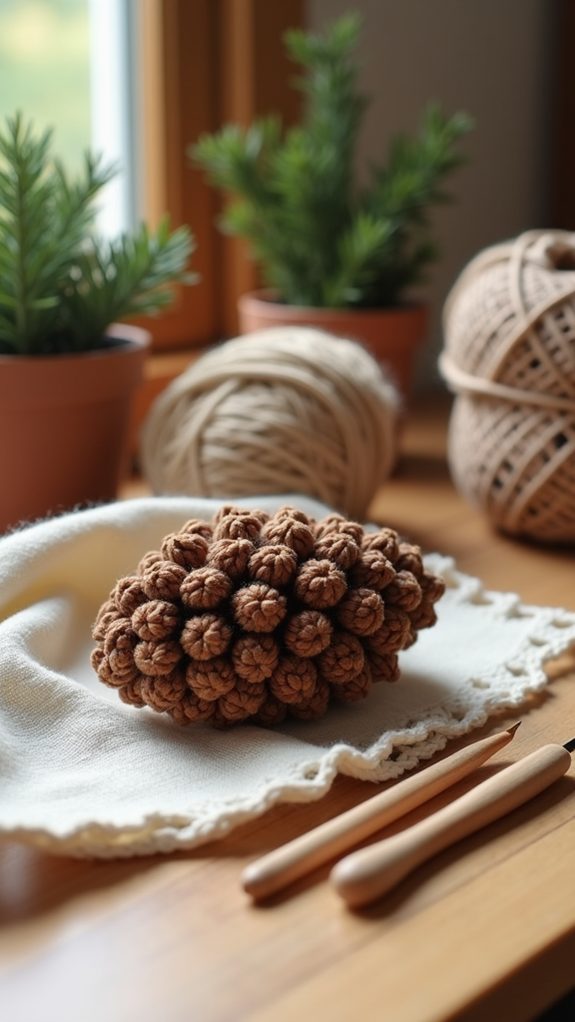 handmade rustic pinecone art