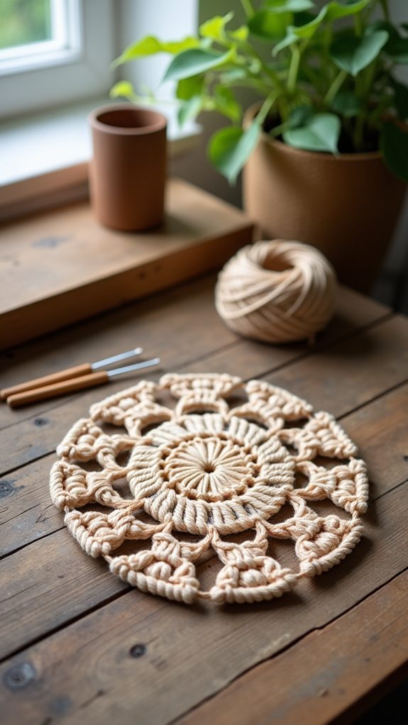 handmade rustic twine coaster