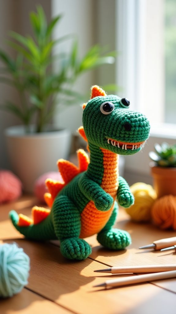 handmade velociraptor plush toy