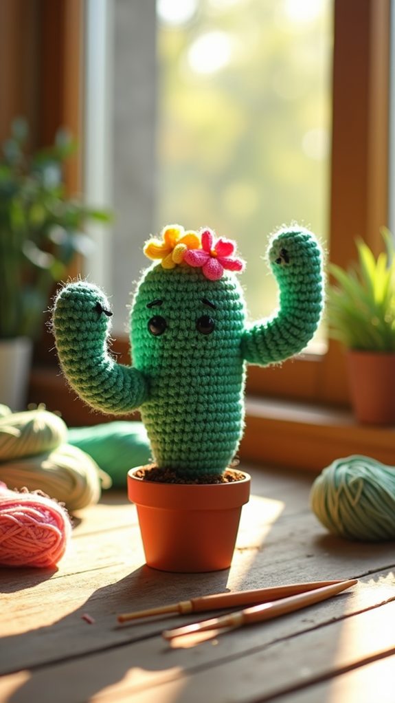 handmade yarn cactus craft