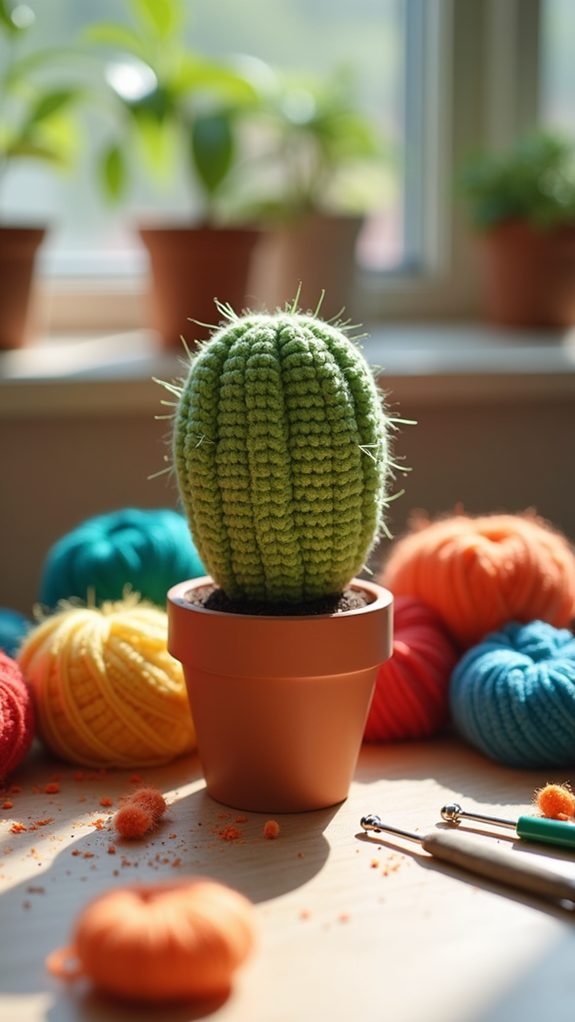 handmade yarn succulent plants