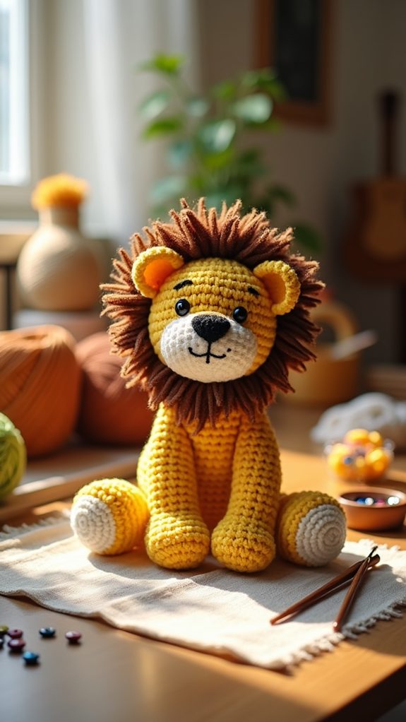 happy plush lion toy