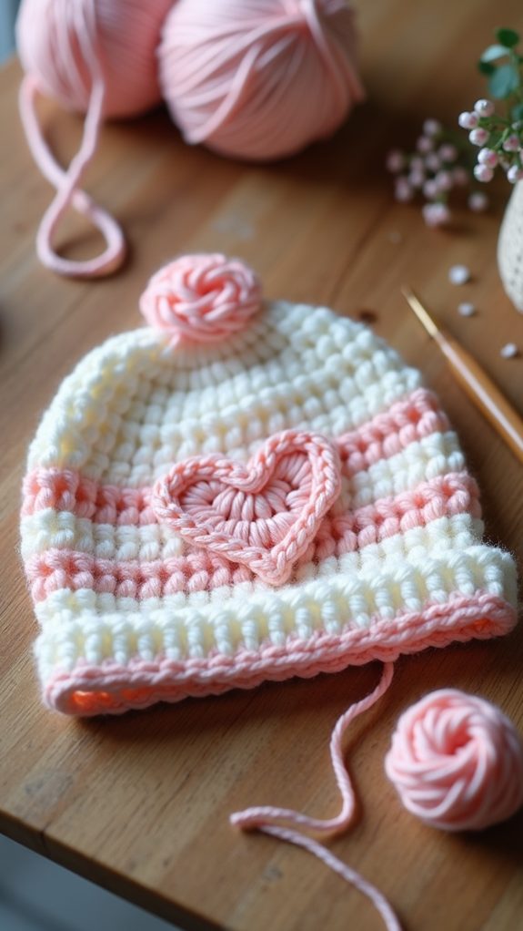 hat with heart design