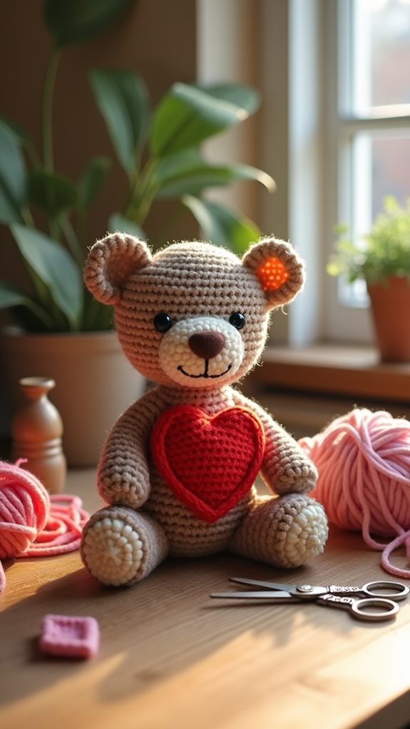 heart appliqu bear design
