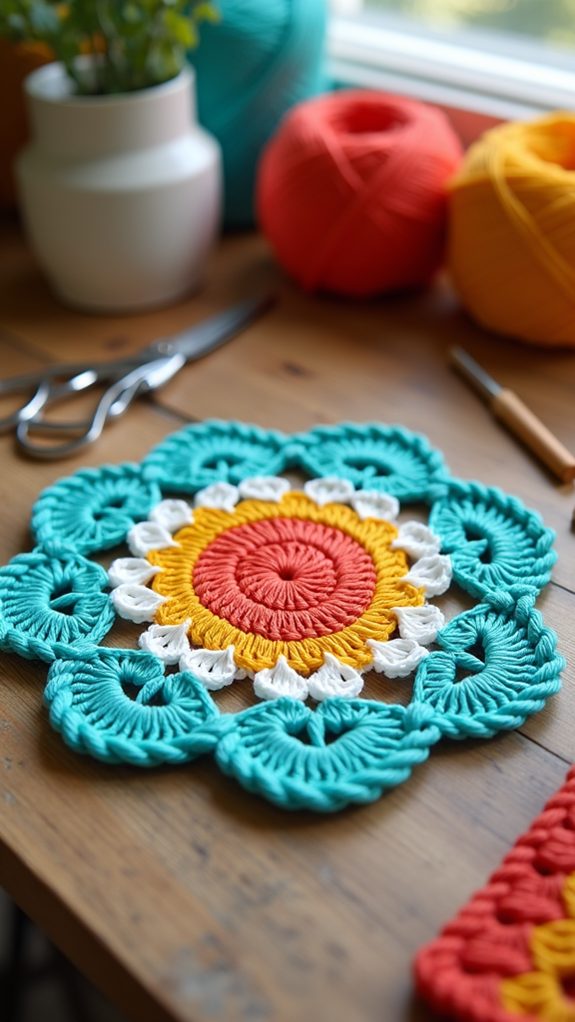 hexagon patterned dishcloth design