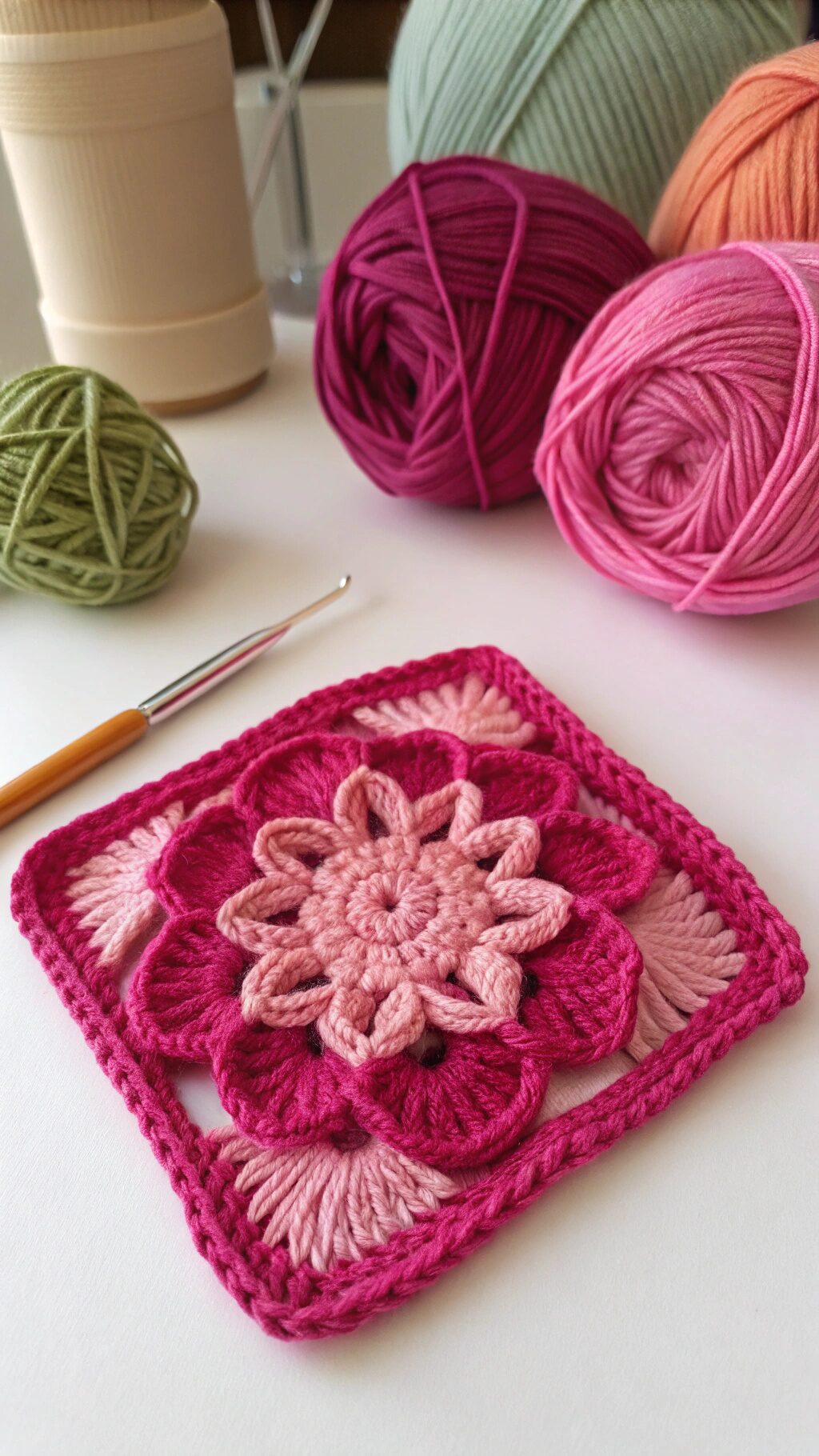 Unique Fuchsia Granny Square