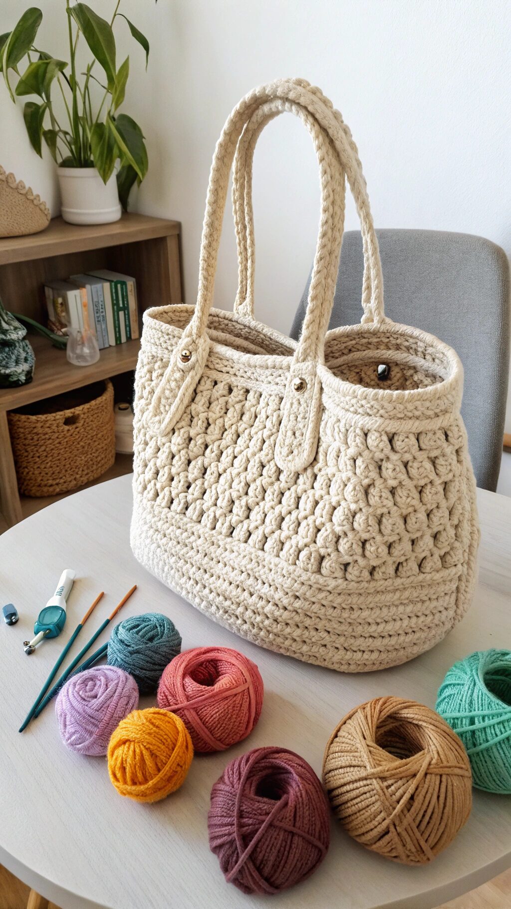 Oversized Crochet Shoulder Bag