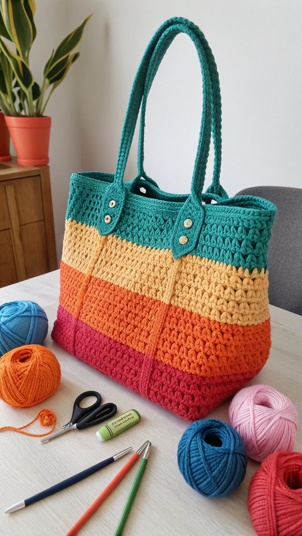 Color Blocked Handbag