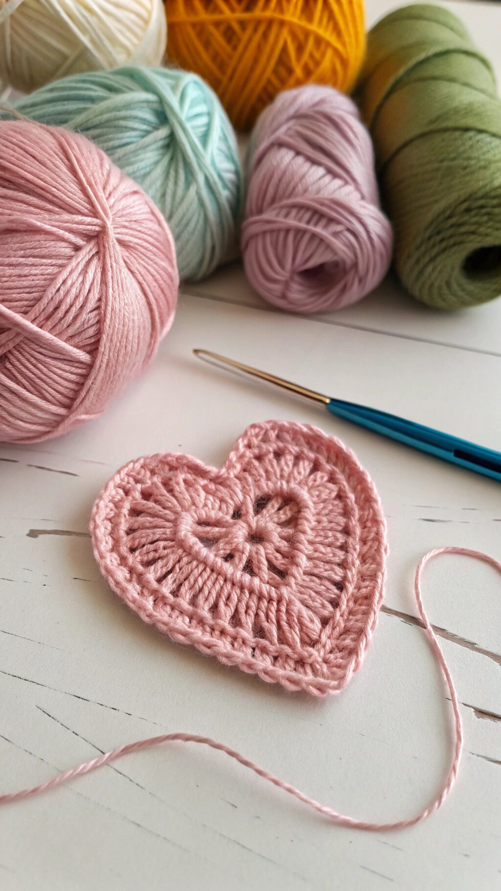 Mini Crochet Heart Motif