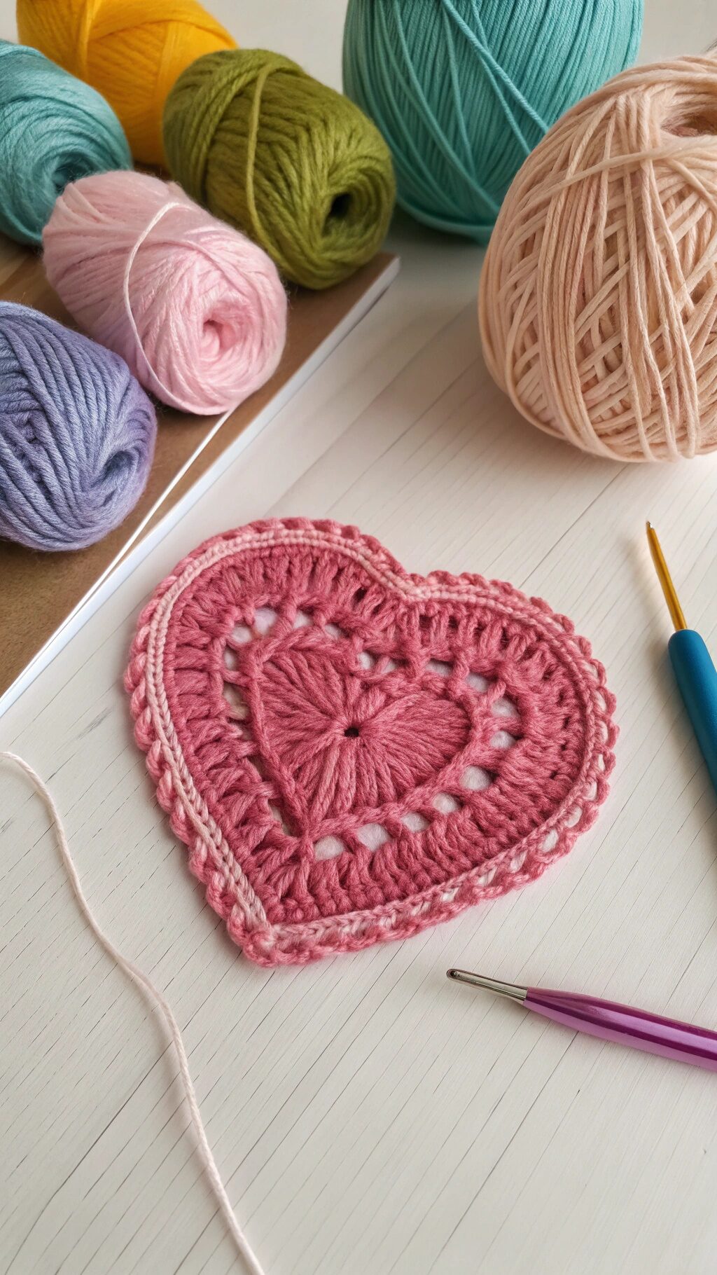 Crochet Heart Applique