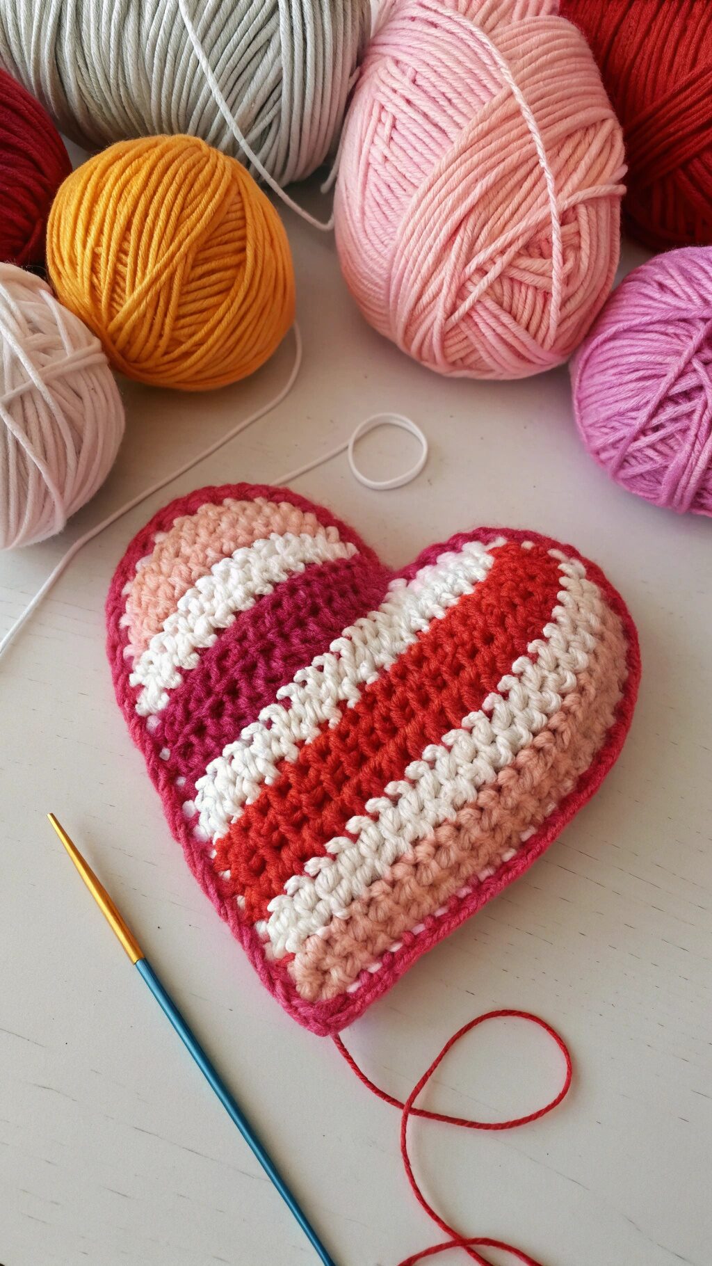 Colorful Striped Hearts