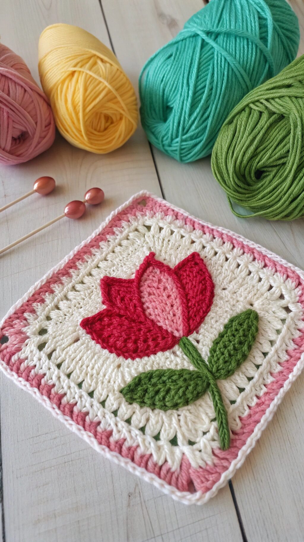 Whimsical Tulip Square